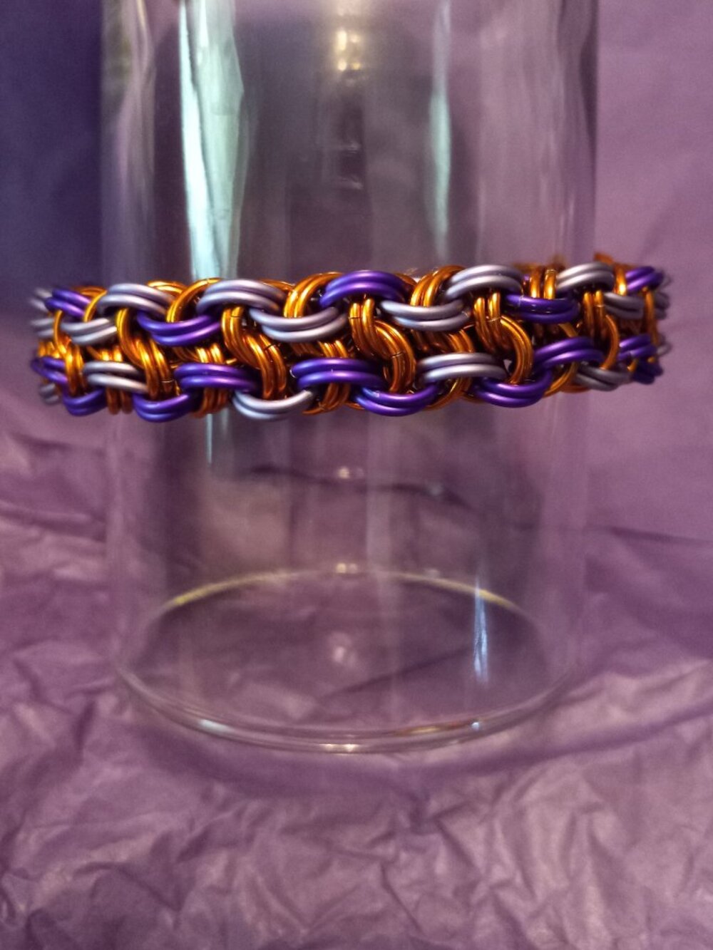 Orange & PurplChain Mail bracelet